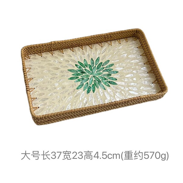 Vietnamese rattan shell tray fruit plate grows square tray household…