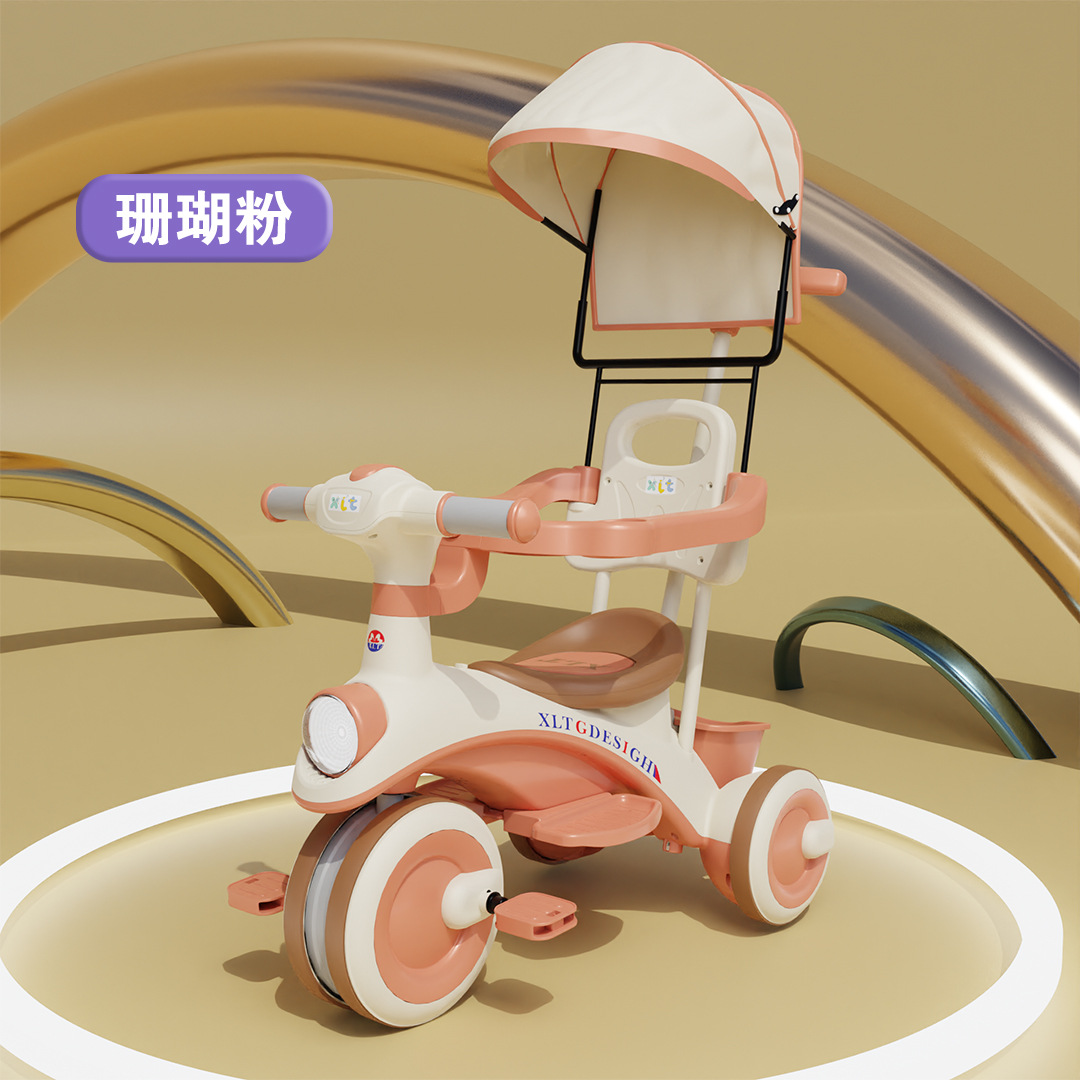Triciclo para niños, bicicleta 1-2-3 a 6 años, bicicleta de pedales para niños, cochecito para bebés, cochecito para bebés
