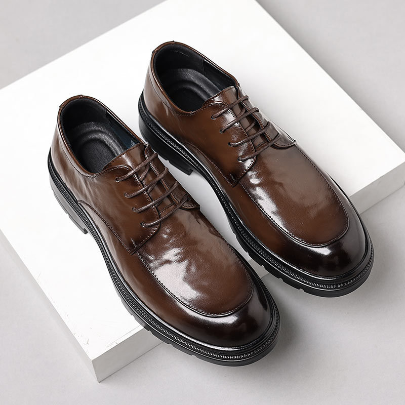 Genuine leather men's leather shoes business casual soft bottom soft face new formal work daily groom wedding men's shoes Genuine leather men's leather shoes business casual soft bottom soft face new formal work daily groom wedding men's shoes