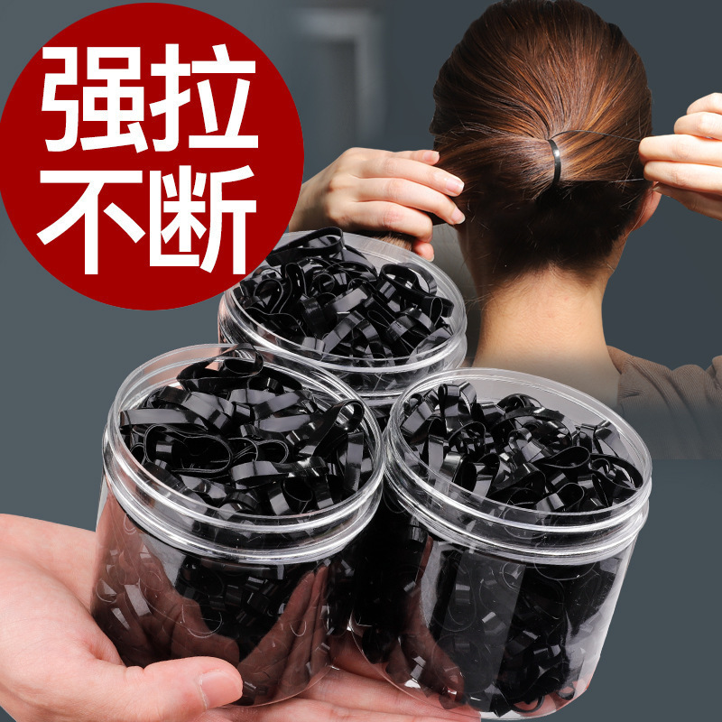 春の使い捨て太くて黒い皮の筋の高弾力の髪の縄の女性のゴムの輪のシュシュの成人の子供の皮のカバーのアクセサリの頭飾り|undefined