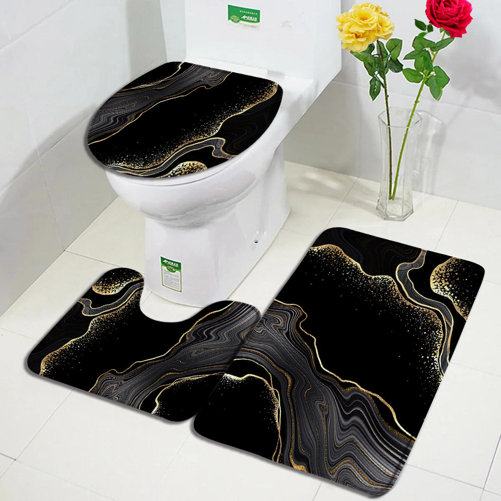 Baño transfronterizo de tres piezas aislante de frío absorción de agua alfombra de franela resistente al desgaste y sucia fácil de cuidar alfombra antideslizante de decoración doméstica