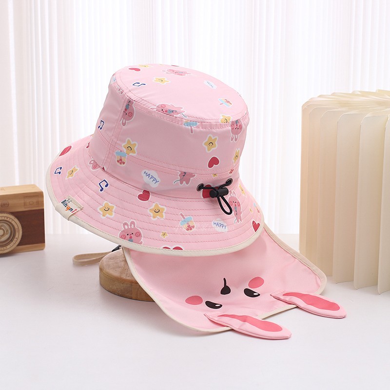 Sombrero de cuello sombrero de pescador para niños y niñas sombrero de sol sombrero de playa sombrero anti-UV sombrero de sol