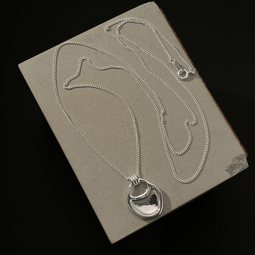 925 sterling silver saddle bag necklace for women Korean ins light luxury cool style niche fashionable autumn and winter sweater chain N7188