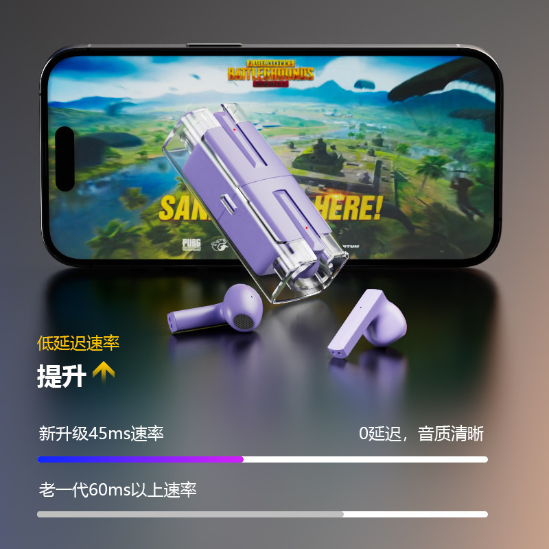 D32 espacio transparente almacén TWS auriculares Bluetooth larga vida media en la oreja ENC ruido cancelación mini auriculares inalámbricos