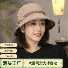 薄くて速乾性のある女性用日よけ帽子、2025年春と秋、ファッショナブルなフィッシャーマンハット、アウトドアフェイスカバー、トラベルサンハット