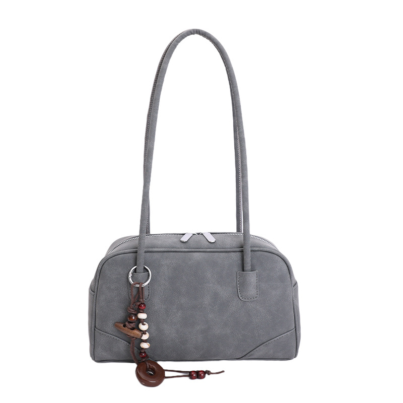 Bolsa de bolos de cuero de lona retro para mujeres 2025 invierno nuevo bolso de brazo de alta calidad bolso de almohada universal bolso de hombro image 9