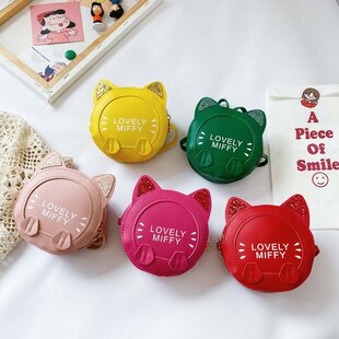 New children's bag cute sequined cat messenger bag western style girl fashion Princess small shoulder bag baby coin purse