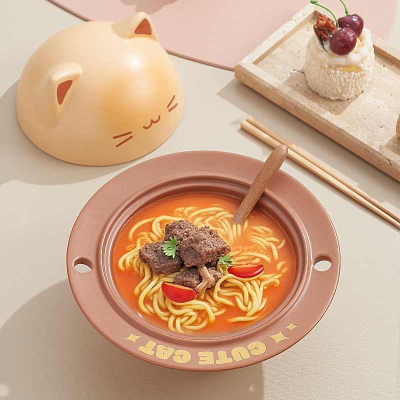 创意卡通烤面包小猫系列泡面碗面包杯碟餐具套装学生宿舍家用送礼|undefined