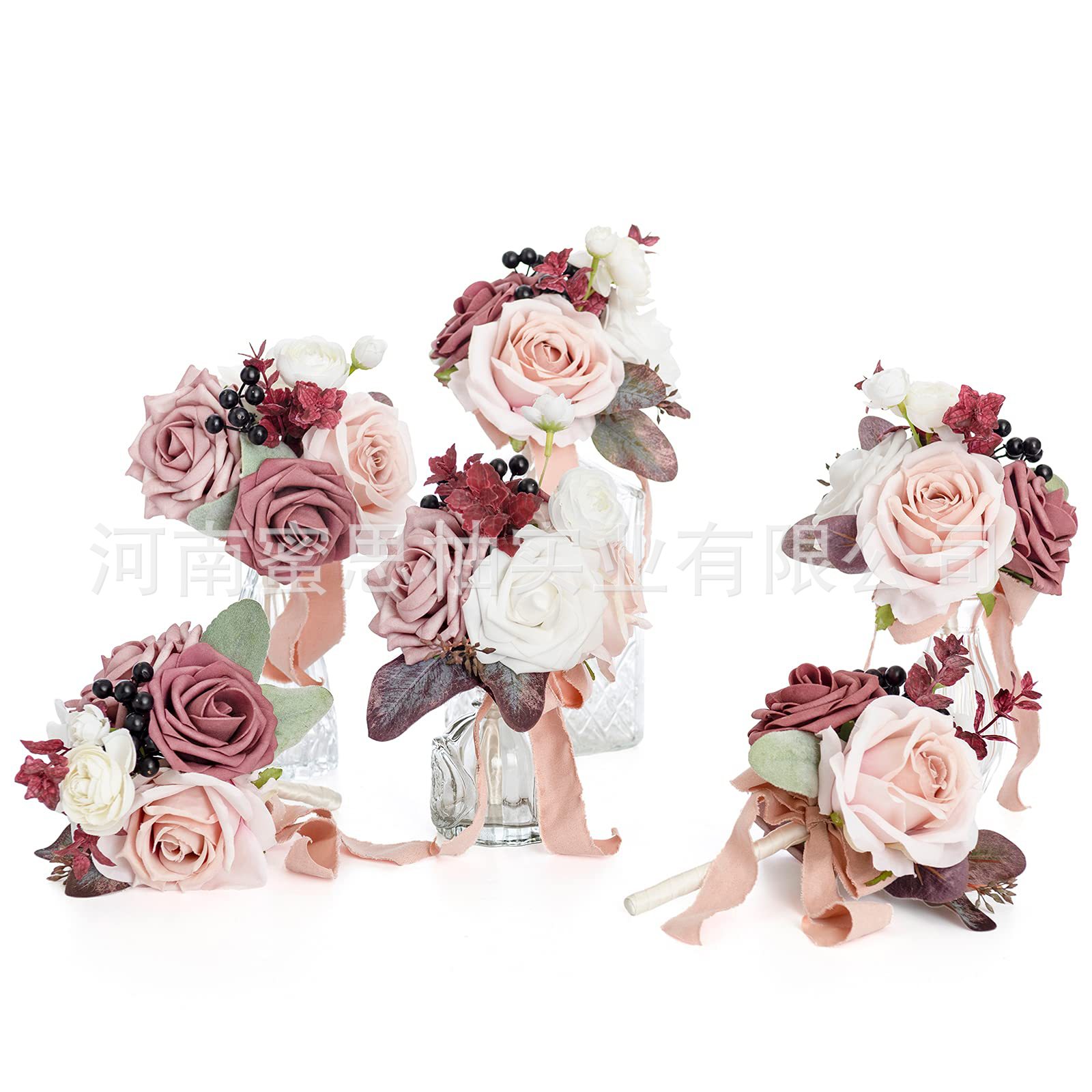 아마존 국경 결혼식 시뮬레이션 꽃 데스크탑 꽃병 꽃 가짜 꽃 식탁 꽃 결혼식 장식 제조 업체 도매