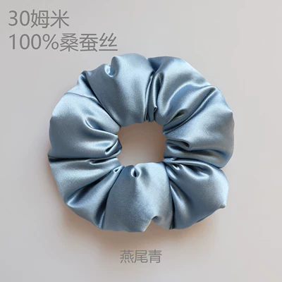 Saç üçün rezinlər – Accessory - swallowtail-green-7cm-30mm-100-silk-fabric