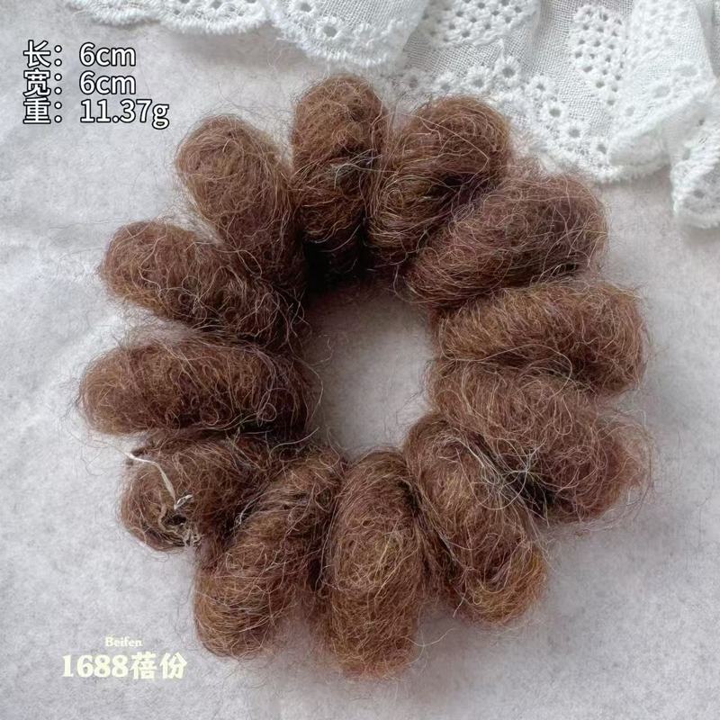 韩版简约耐用毛绒电话线发绳秋冬少女扎马尾发圈高弹力橡皮筋头绳|undefined