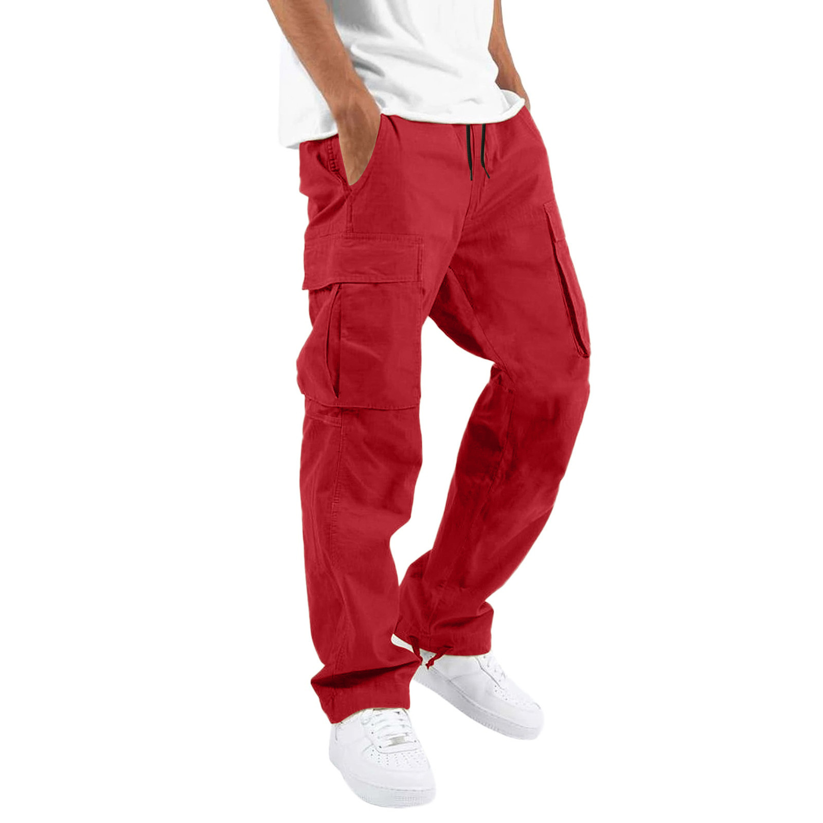 Pantalons de travail décontractés pour hommes, nouvelle collection printemps-automne, avec cordon de serrage et poches_voghion.com