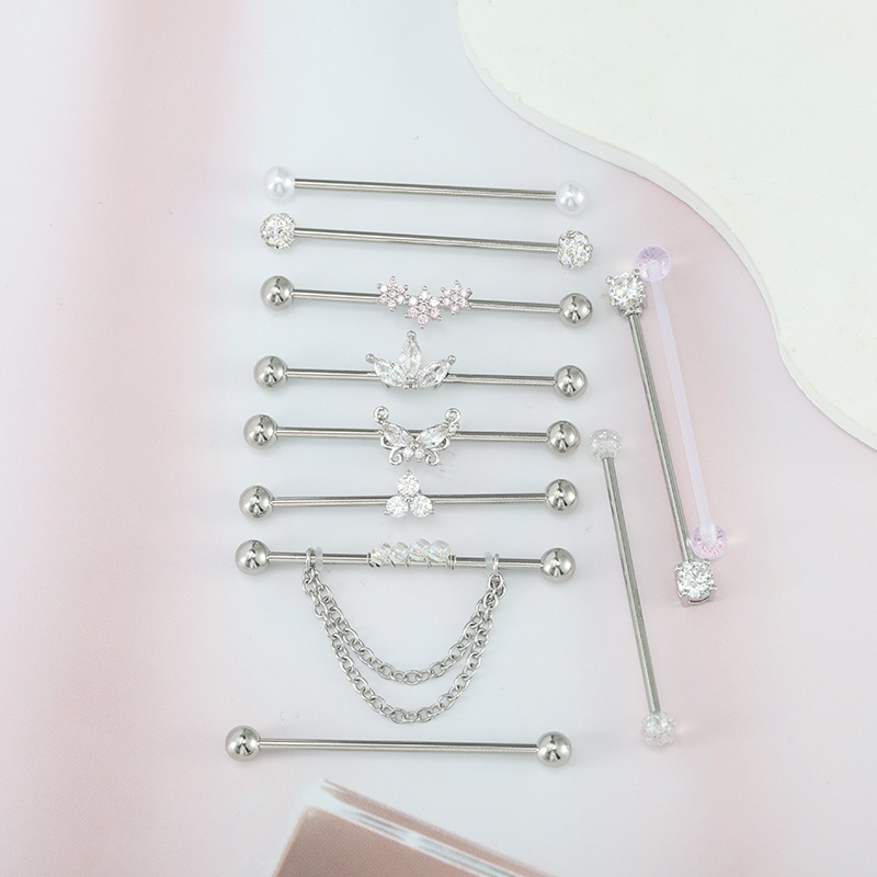 Labret piercing jewelry detail image