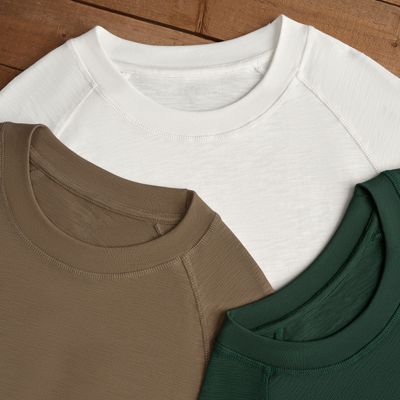 Japanese bamboo breathable cotton summer solid color T-shirt