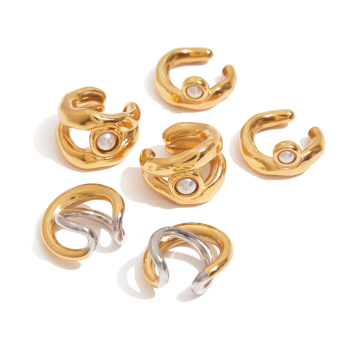 Clip de oreja de perla de acero inoxidable Jieding Pendientes de lujo ligero de alta calidad sin decoloración Accesorios de oreja de acero de titanio Earrings transfronterizos