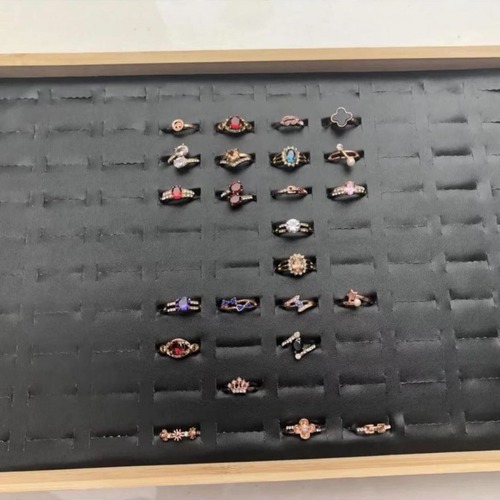 Bamboo and Wood Ring & Earring Display Tray, Jewelry Hundred-Ring & Earring Jewelry Tray Display Tray Counter Display