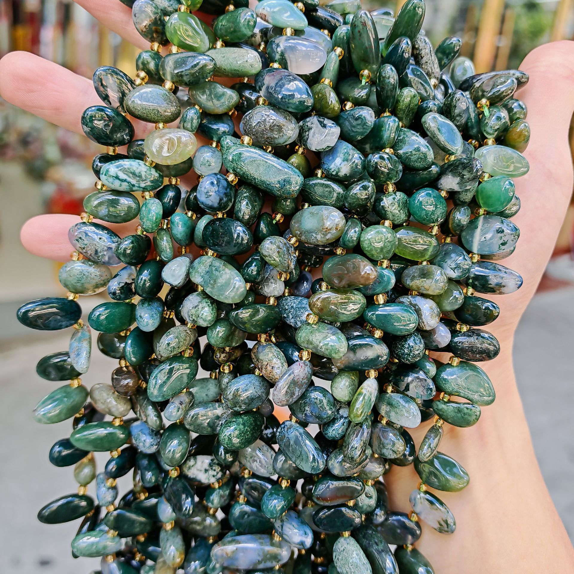 Piedra natural cristal piedra triturada amorfa agujeros laterales heterogéneos semiacabados joyería DIY perlas al por mayor