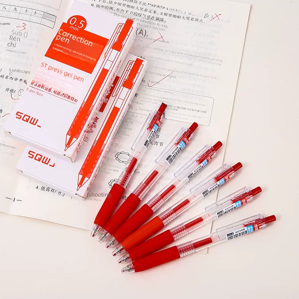 Error correction brush pen bulk Red ST head press pen carbon pen wholesale jump pen teacher student error correction pen