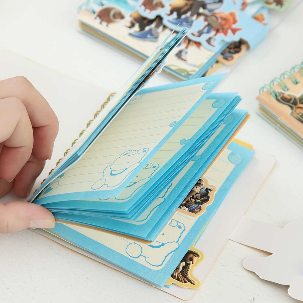 AI montaña y mar libro de bobina de dibujos animados botón mágico cuaderno de notas portátil palabras cuaderno de notas estudiantes de primaria aprendiendo papelería