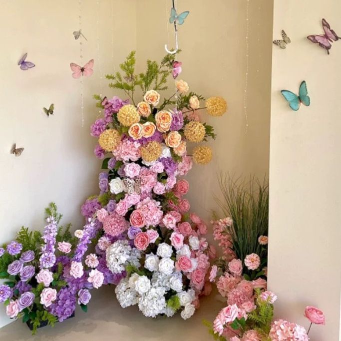 Nueva flor de imitación de jardín de Monet, viento natural de primavera, puntos de tarjeta de red de celebridades, decoración de centros comerciales de flores falsas, flores de paisajismo de Meichen