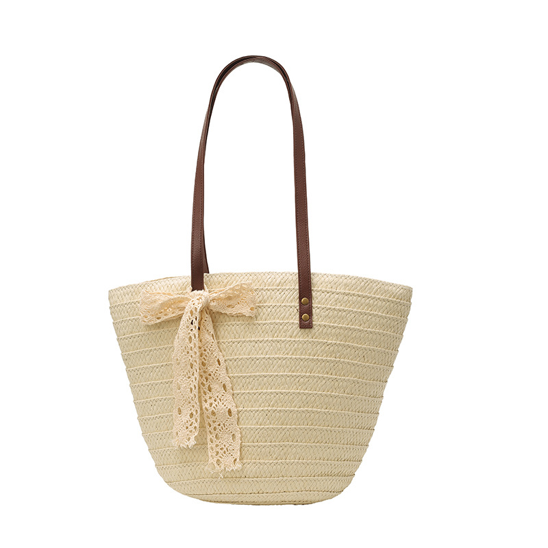 Große Geflochtene Strohtasche Für Den Strand Und Alltag_voghion.com