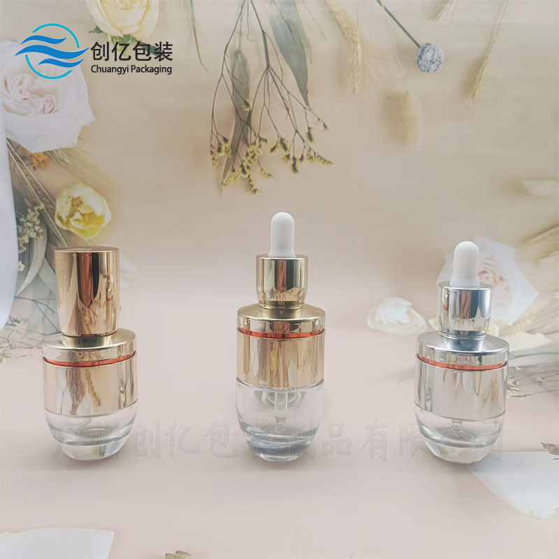 30ml エッセンシャルオイルボトル 雪花秀スポイトボトル 50ml エッセンス液体ボトル 化粧品セット ショルダーガラス透明ボトル|undefined