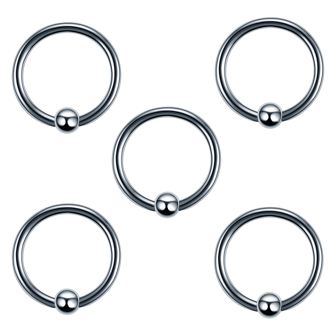 Stainless Steel Bead Cock Ring Set, 6 Sizes 2.5-4.0 cm, Manual Foreskin Restraint Rings — detail image 3