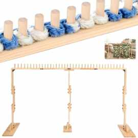 木质手工DIY编织工具挂毯围巾毛线短棒针织工具可调节编织框架