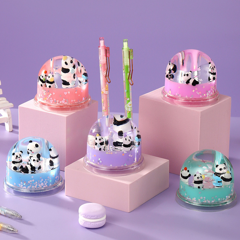 Hot selling panda cartoon doll floating liquid quicksand gift ornaments classmates oil drop decompression toy wholesale factory