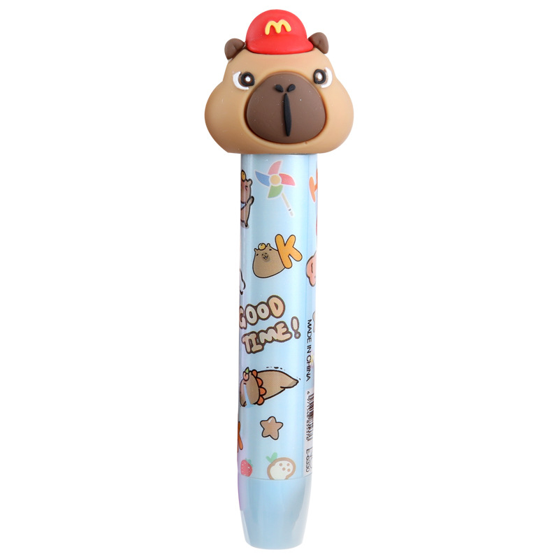 6331 carpi conejillo de indias borradora de dibujos animados pulsar caja de alto valor de la cara tipo bolígrafo borradora de empuje