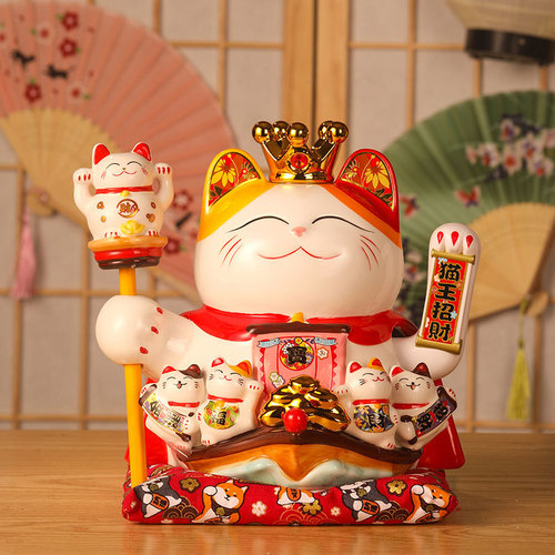 Lucky Cat Large Ornament Store Opens Electric Shaker Large Japanese Ceramic Creative Business is Prosperous Lucky Cat