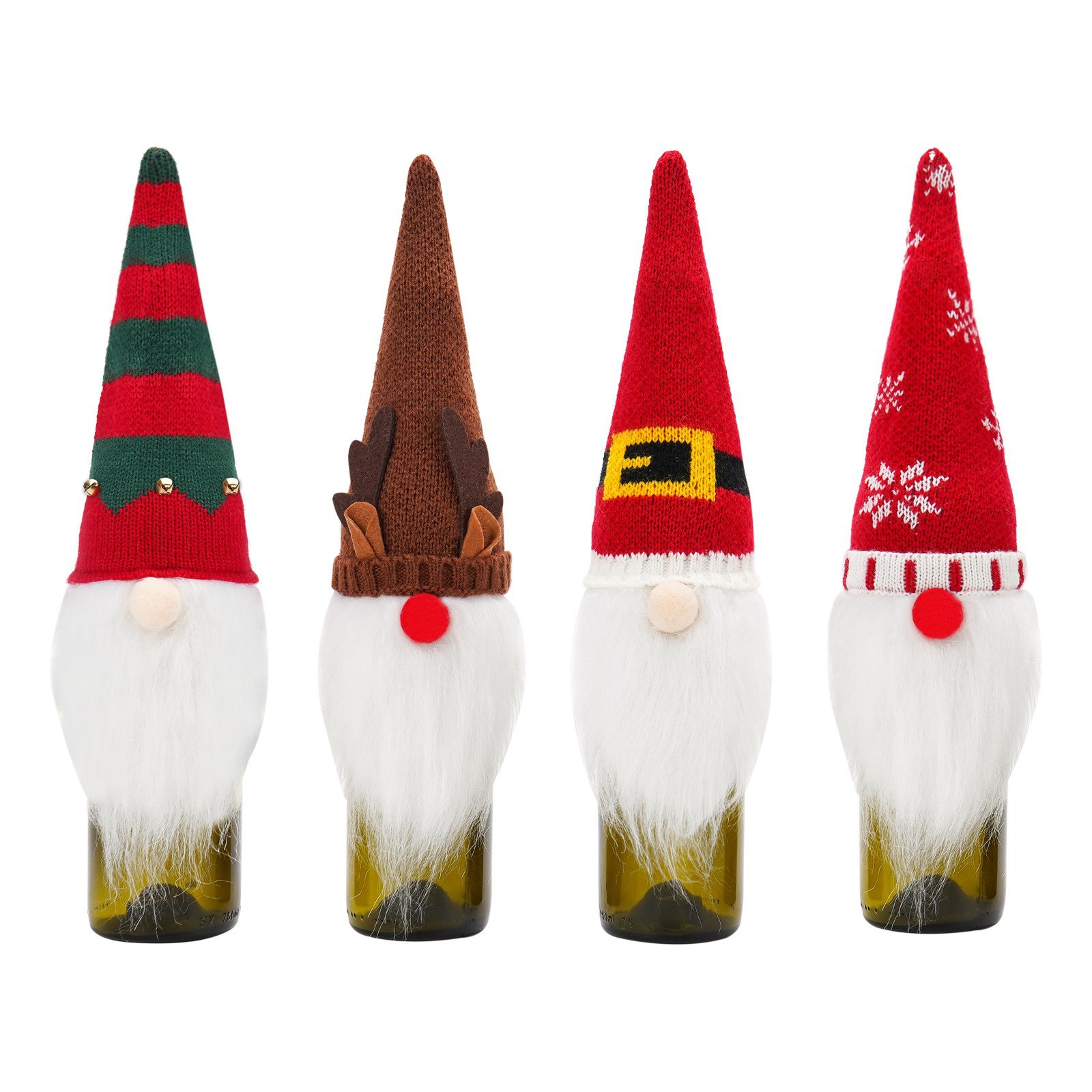 Transfronterizo nueva Navidad creativa Rudolf cara muñeca sin rostro rojo bar escritorio decoración atmósfera botella de vino