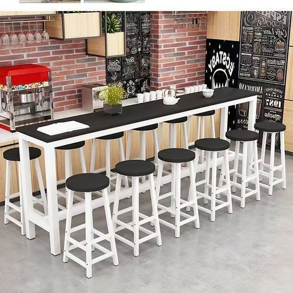 Wall-Mounted Bar Table Balcony Home Narrow Edge Long Table Milk Tea Shop Wall-Mounted Narrow Shelf Table and Chair Slender Long Table