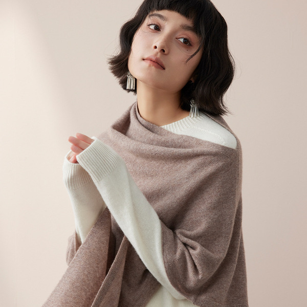 Elegant cashmere woolen solid color trench coat
