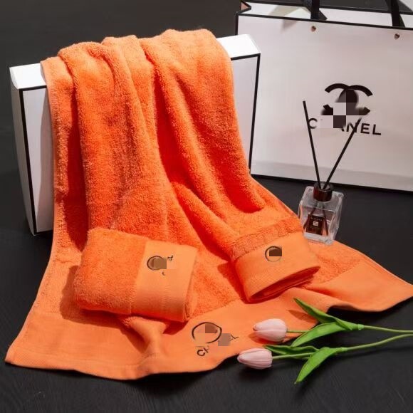 Trendy Brand Pure Cotton Bath Towel Three-Piece Set, Thick Absorbent Towels for Hotel, Guesthouse, Home, Beauty Salon, Gift Box Set, Beach