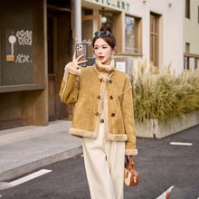 皮毛一体厚毛毛外套女小个子2025冬季新款韩系百搭短款上衣WN1063