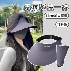 夏の新しいシームレスなオールインワン帽子女性の大きなつば空のトップ日焼け止め帽子夏のスポーツ抗 UV 日よけ帽子