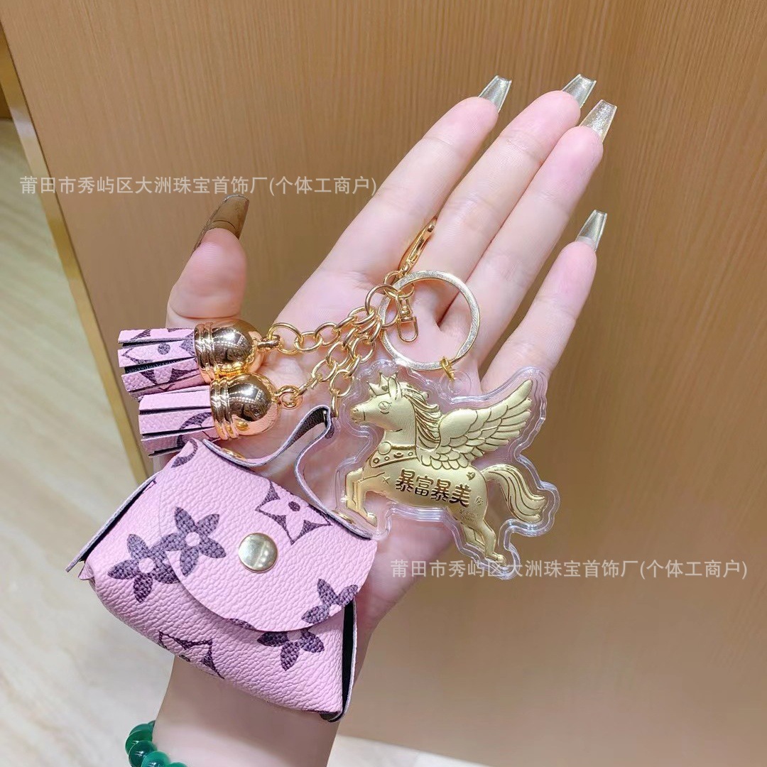 Año del Caballo de oro llavero de automóvil pequeño colgante 999 dinero de inmediato bolso llavero personalizado pequeño regalo