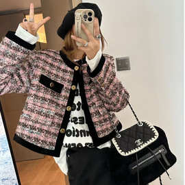 韩版长袖精品短款外套女2024秋冬新款高级感时尚显瘦百搭开衫上衣