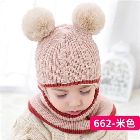 子供の帽子秋冬とベルベットの厚い保温毛糸帽男の子の女の子の赤ちゃんが首を囲んで冬のニット帽を卸売りする|undefined