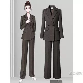 高端羊毛西装套装女秋冬厚款高知老钱风西服外套职场商务通勤正装