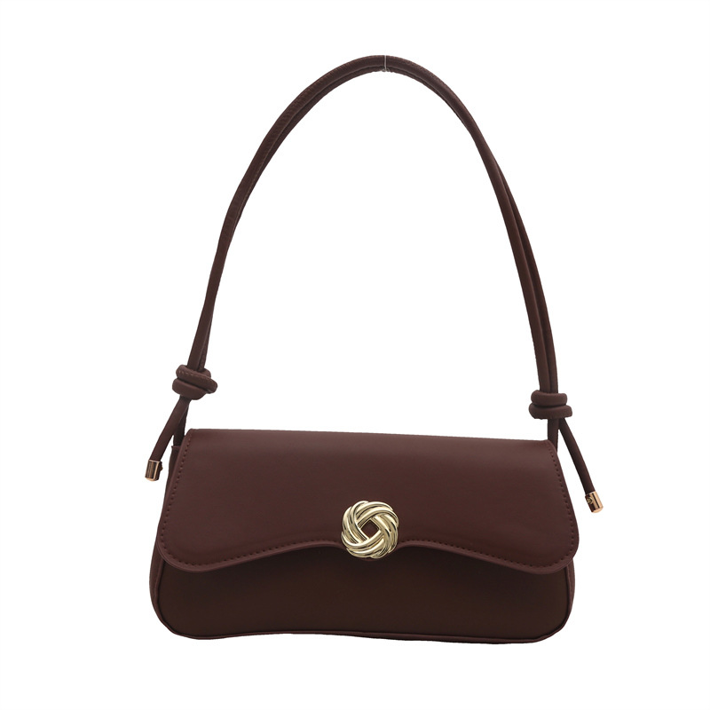 2024 invierno retro casual de color sólido nuevo estilo simple texturas coreanas bolsas de brazo de moda bolsas de hombro de moda