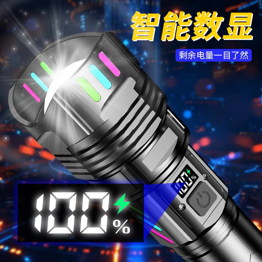 Linterna explosiva transfronteriza, luz fuerte, recargable, exterior, súper brillante, de largo alcance, luz led portátil pequeña, duradera para el hogar