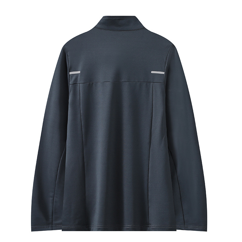 Ropa de secado rápido fitness al aire libre de los hombres Camiseta deportiva de ocio cálido collar de pie camisa de Polo de manga larga media cremallera ropa para correr