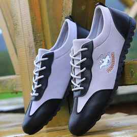 秋季鞋子男潮流百搭透气帆布鞋新款豆豆鞋防臭男士休闲鞋工作鞋男