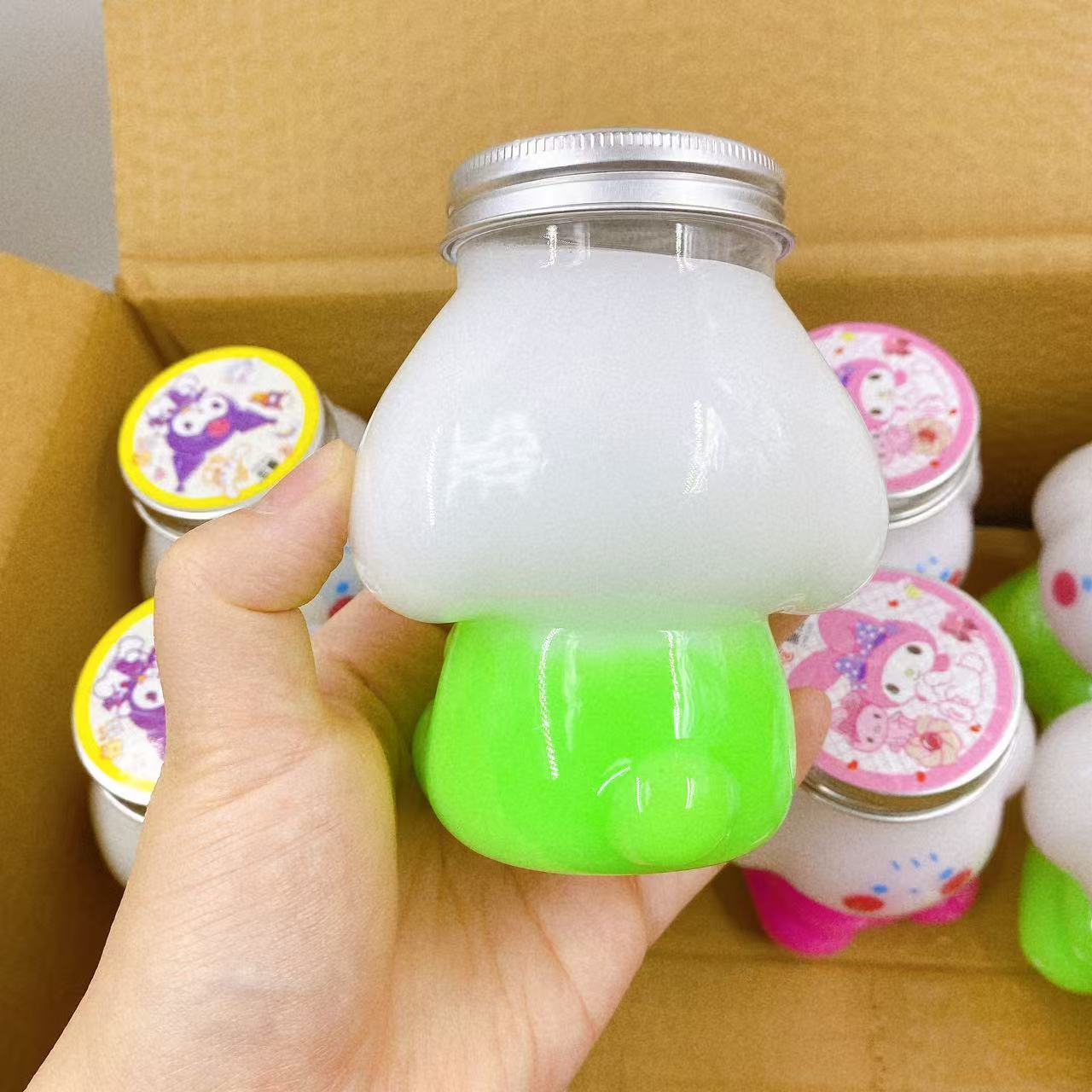 Caricatura doble abrazo leche de color barro espumante goma de barro de cristal slime para que alivie la presión juguetes creativos al por mayor