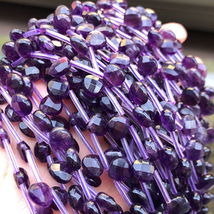 Amethyst Water Drop Faceted Loose Beads 8mm 10 Pieces DIY Handmade Jewelry Bracelet Earrings Hairpin Material Accessories