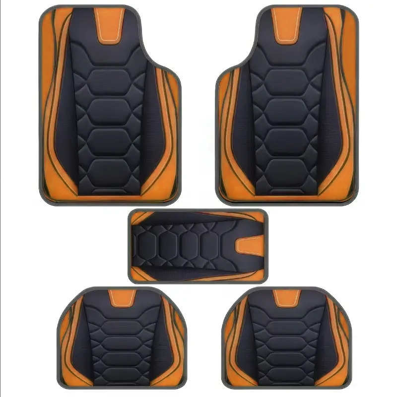 Cross-Border Temu Hot-Selling Universal Car Floor Mats Five-Piece Set, Entryway Door Mats, Non-Slip Floor Mats, Label Application and Dropshipping