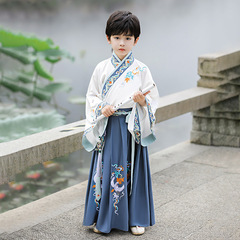 Children's Hanfu 2024 Spring and Autumn New Style Ancient Costume Prince Scholar Chinese Style Guokou Performance Costume Set Wholesale