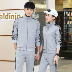 Spring and Autumn Couple Sports Suit Men's and Women's Group Sportswear School Uniforms Advertising Dance Performance Clothing Embroidery Printable LOGO